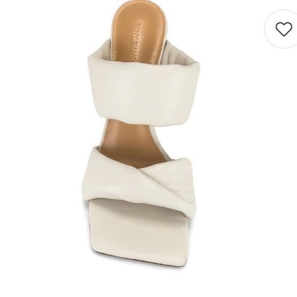 White Leather Heels with Square Toe